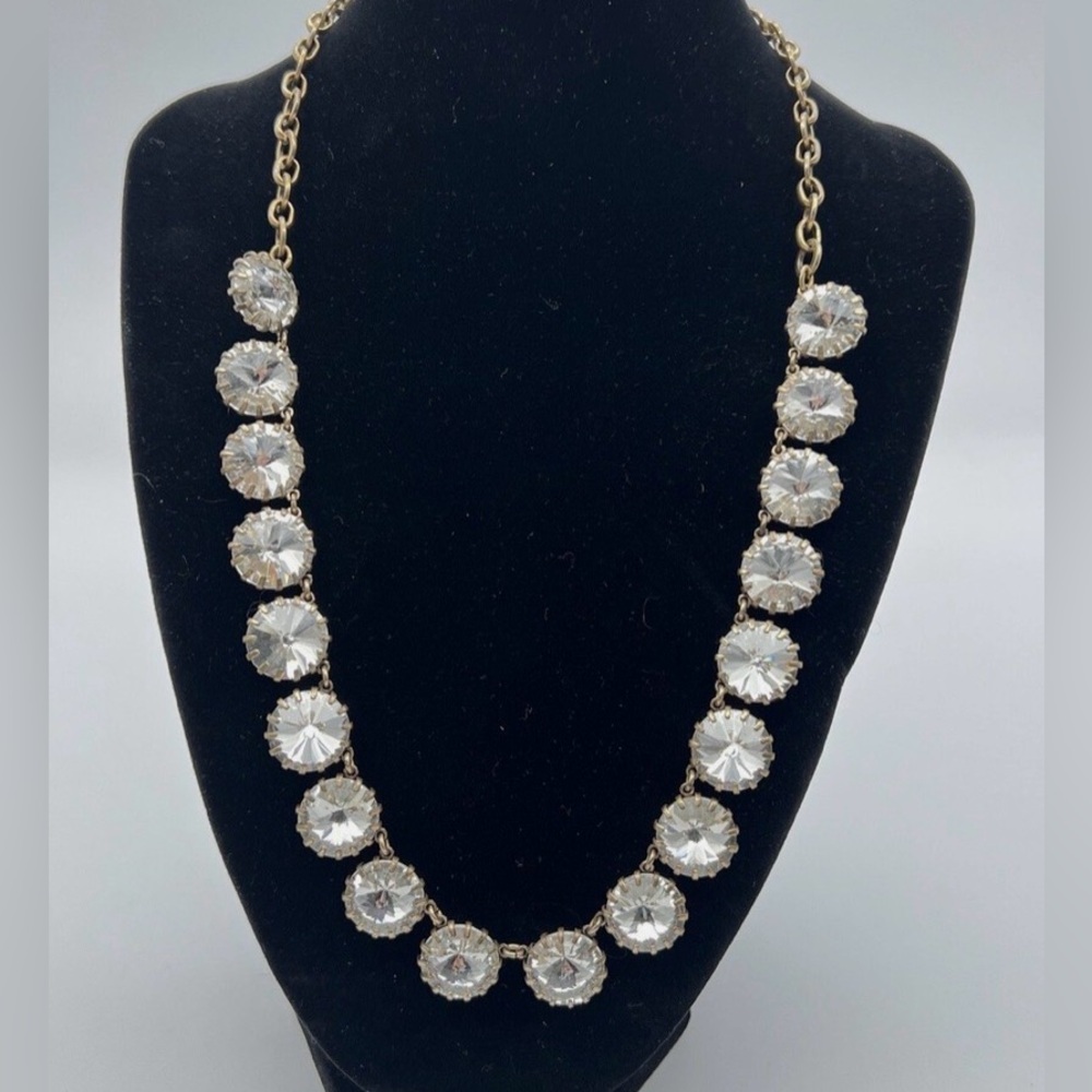 Jcrew Rhinestone Crystal Choker Necklace | Silver-Tone Statement Collar